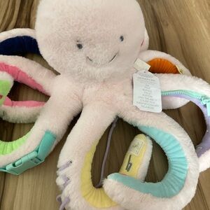 Mud Pie 17” Octopus Octivity Activity Pal Baby Learning Toy Plush Pink Fastners